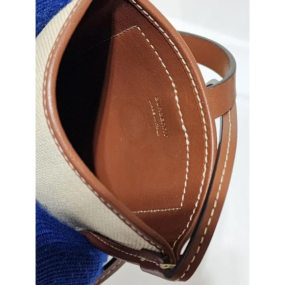 Burberry England sacoche canvas and calf leather crossbody bag Brown/Cre… - Picture 14 of 14